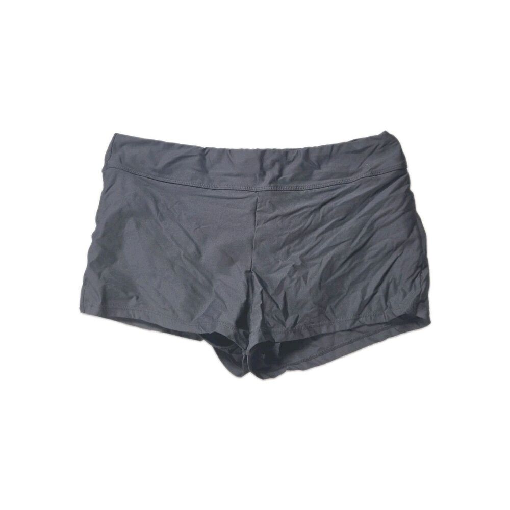 Black Swim Shorts Boyshort Bikini Bottom Athletic Swimwear Lined Womens M EUC